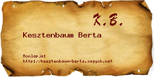 Kesztenbaum Berta névjegykártya